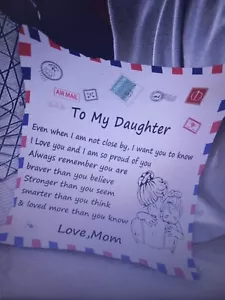 My Daughter Pillow Case 17.7 X 17.7 New in Package Home Decor - Picture 1 of 3