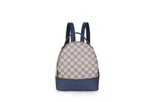 Long & Son Ladies Floral Patterned Small Fashion Rucksack Blue Combination - Picture 1 of 5