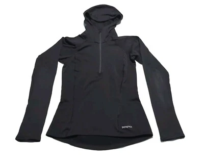 Capa Base Patagonia Para Mujer S Con Capucha Capilene Waffle Performance Negra Foto 1 de 4