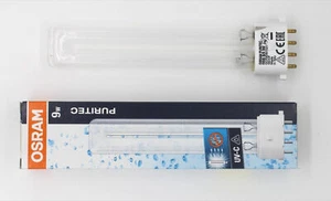 OSRAM PURITEC HNS S/E 9w Tube 4-pin 2G7 Compact UVC Germicidal Lamp UV Light New - Picture 1 of 3