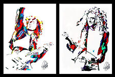 Affiche musicale rock Robert Plant Jimmy Page Led Zeppelin imprimé art mural 18x24