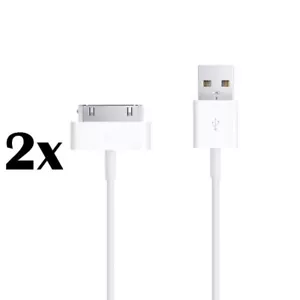 2x iPhone 4S 4 3GS iPad 3 iPod Classic USB Data Fast Charging & Sync Cable Cord - Picture 1 of 7