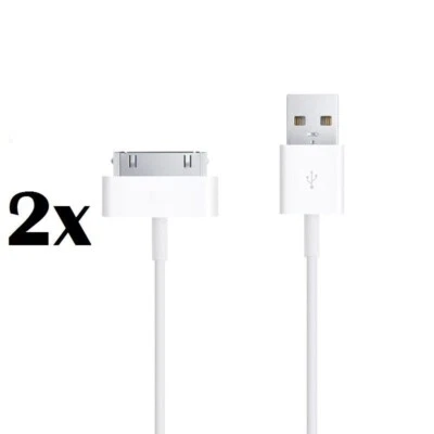 2x iPhone 4S 4 3GS iPad 3 iPod Classic USB Data Fast Charging & Sync Cable Cord - image 1 of 4