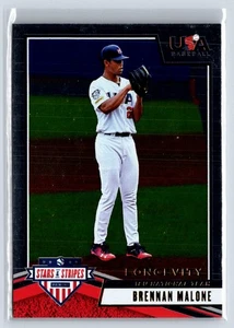 2019 Panini USA Baseball Stars & Stripes 40 Brennan Malone Longevity Card - Picture 1 of 2