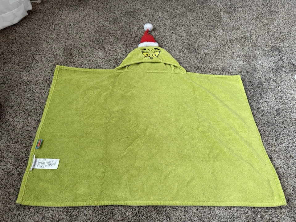 Toalha com capuz Pottery Barn Kids Dr. Seuss The Grinch bebê Natal - Imagem 1 de 4