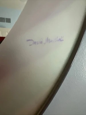 Espejo marco redondo moderno firmado por David Marshall vitral color pastel Foto 1 de 3