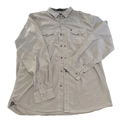 Camisa Marc Ecko Corte y Costura - Para Hombre Manga Larga Con Botones a Presión-Extra Grande XL-Gris Foto 1 de 3