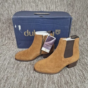 DUBARRY Of Ireland Bray Women Size 3 EU35 Camel Brown Suede Chelsea Ankle Boots - Picture 1 of 13