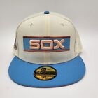 Chicago White Sox Hat Cap Fitted 8 New Era 59Fifty White Peach Blue 1983 Mens