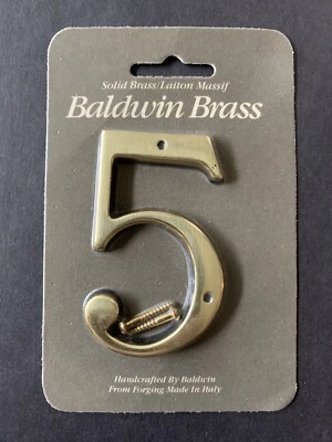 Baldwin Latón Macizo 3" Casa Número Cinco #5  Foto 1 de 4