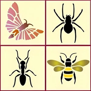 STENCIL BUGS - STENCIL INSETTI - The Artful Stencil - Foto 1 di 6