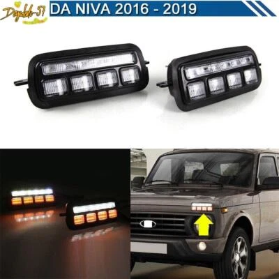 Luces de circulación diurna LED DRL lámpara antiniebla parachoques de repuesto para LADA NIVA 2016-19 Foto 1 de 4