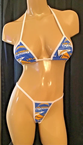 New custom Made Los Angeles Chargers Thong set B Top Small Cover