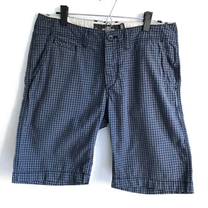H&M Blue Check Plaid Cotton Shorts Golf Chinos Casual Men's Size 32 x 11 inseam - Picture 1 of 12