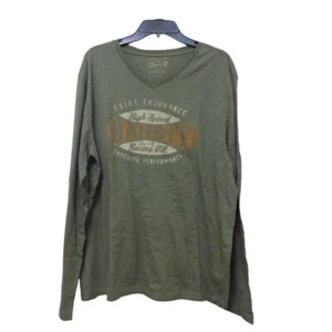 $34.00 Seven7 Men’s V-neck Long Sleeve Graphic Cotton Tee, Hunter Green, XL - Picture 1 of 8