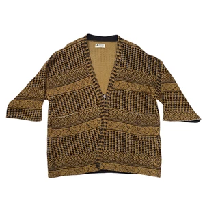 MARKETPLACE INDIA Women Cardigan Size 26-32 Brown Black Quilted Coatigan Jacket - Picture 1 of 12