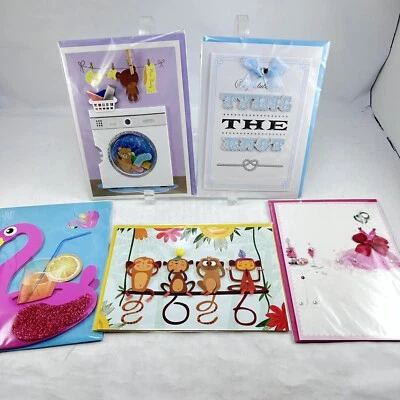 Burgoyne 3D Greeting Cards 5 Baby Wedding Birthday Jewels Glitter Wrapped New - Image 1 of 4