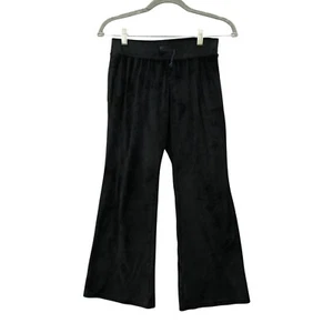 Abercrombie Kids Velour Sweatpants Girls 13/14 Black Flare Yoga Lounge - Picture 1 of 8