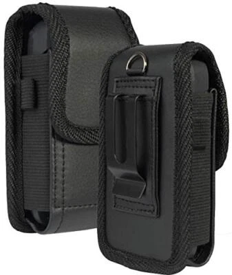 Case for Kyocera Flip Phone, Black Vegan Leather Vertical Pouch [with Belt Lo... - Image 1 of 4