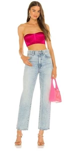 Bronx And Banco Women's Fuchsia Capri Strapless Satin Bralette Size XS US 2 - Picture 1 of 11