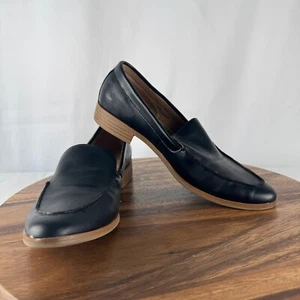 Aerosoles Loafers Eastside 2 Black Leather Pointed Toe Slip On Shoes 7.5M - Picture 1 of 11