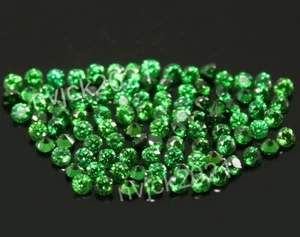 Lotto 100 pz all'ingrosso naturale 1,50 mm verde smeraldo colombiano taglio brillante rotondo - Foto 1 di 7