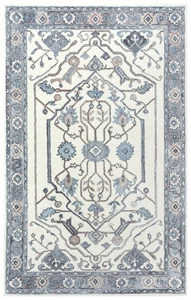 5x7 Rizzy Rugs Beige Floral Vines Bordered Area Rug ESS102 - Aprx 5' x 7' 6" - Picture 1 of 2