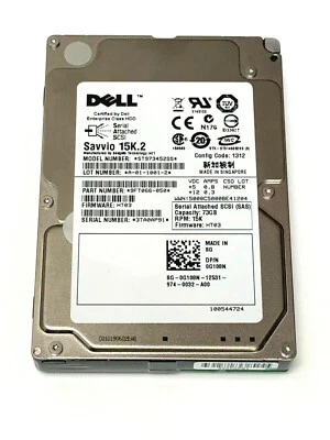 NEW Dell Seagate 73GB 15K SAS 2.5″ Hard Drive TRA01 G108N 0G108N - Image 1 of 2