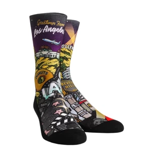 Rock Em Elite City - Los Angeles Landmark Crew Socks - Picture 1 of 2