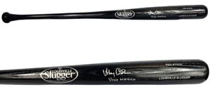 Vinny Castilla autographed signed inscribed bat Colorado Rockies PSA COA 