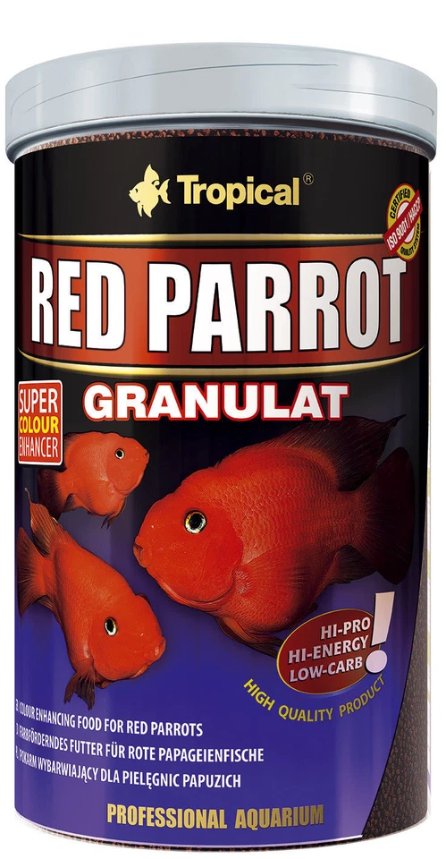 1000 ml Tropical Red Parrot gránulos promotores de color también excelentes para cíclidos Malawi
