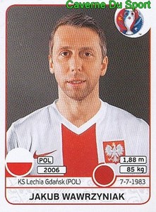 299 JAKUB WAWRZYNIAK POLSKA POLAND KS.LECHIA GDANSK STICKER EURO 2016 SANDWICHES