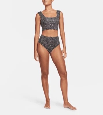 NIKE 2 Piezas Conjunto de Natación Reversible Grande Recortado Top Cintura Alta Parte Inferior Descarada Nuevo con Etiquetas Foto 1 de 4