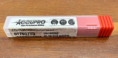 Accupro 1/4x1/4x3/8x2 07765753 4 长笛硬质合金方端铣刀桩 美国 全新 — 第 1/4 张图片