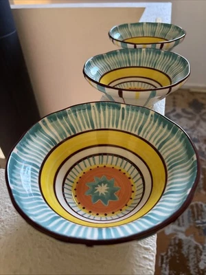 "Lote de 3 ensaladeras Anthropologie de 7"" multicolores" Foto 1 de 4