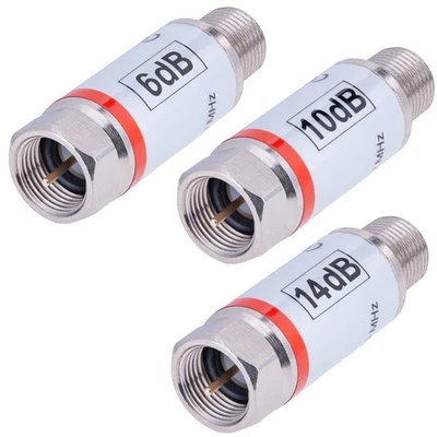 DUR-line DG 6dB / 10dB / 14dB SAT/BK/DVBT Dämpfungsglied F-Stecker / F-Kupplung - Bild 1 von 4