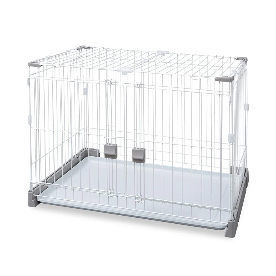 Jaula para mascotas Iris Oyama fácil de limpiar con techo y sin divisores, gris beige, 87 cm Wi Foto 1 de 4