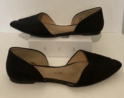 Old Navy D'Orsay Ballet Flats Womens 8 Black Pointed Toe Slip On Casual - Image 1 of 4