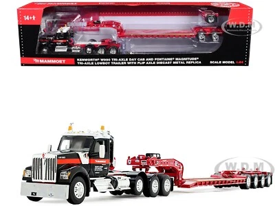 KENWORTH W990 DAY CAB W/LOWBOY TRAILER "MAMMOET" 1/64 BY DCP/FIRST GEAR 69-1869 - Image 1 of 4