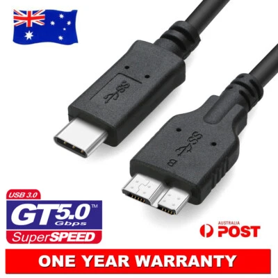 SuperSpeed USB 3.1 Type-C to Standard Micro USB 3.0 Male Charging Data Cable AU - Image 1 of 3