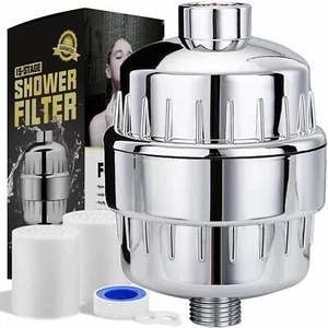 15 Stage Shower Head Filter Vitamin C Hard Water Removes Chlorine Fluorine - Picture 1 of 5