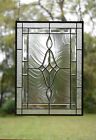 19" x 27" Stunning Handcrafted stained glass Clear Beveled window panel