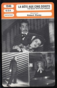 THE BEAST WITH FIVE FINGERS (1946) PHOTO FRENCH MR CINEMA MOVIE CARD Peter Lorre
