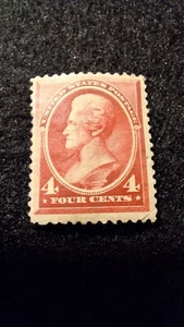 U.S. Stamps, Scott #215, Carmine, 4 cent, M/F/H, Jackson, perf 12 - Picture 1 of 2