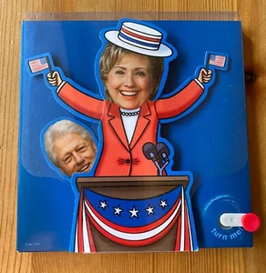 Hilary Clinton Action Birthday Card Peek-a-boo Bill Clinton by Hallmark - Picture 1 of 7