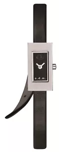 Odm Ladies Qtz Watch, St Steel Case, Black Leather Strap - SS96-2 -Harmonious II - Picture 1 of 2