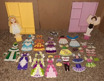 CONJUNTOS DE MUÑECAS MELISSA & DOUG MAGNÉTICAS DE VESTIR NINA BAILARINA Y PRINCESA ELISE Foto 1 de 4
