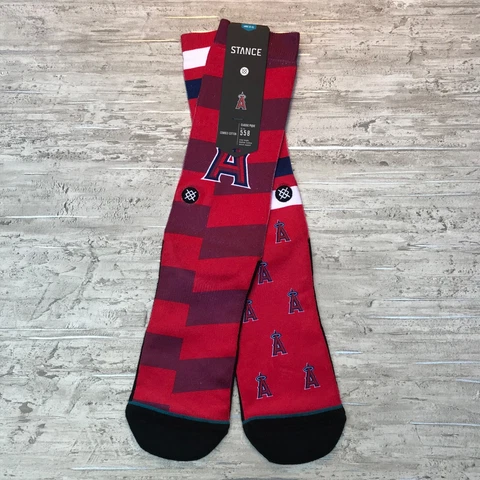 Stance MLB Los Angeles Angels Splatter Socks Men’s Size Large 9-12 Cover