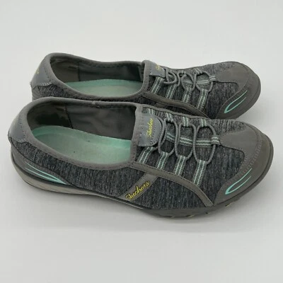 Zapatilla deportiva Skechers para mujer talla 7,5 ajuste relajado espuma viscoelástica gris/aqua Foto 1 de 4