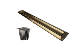 Gold Flieseneinsatz Linear Drain mit Haarfalle Set von SereneDrains - Bild 1 von 12